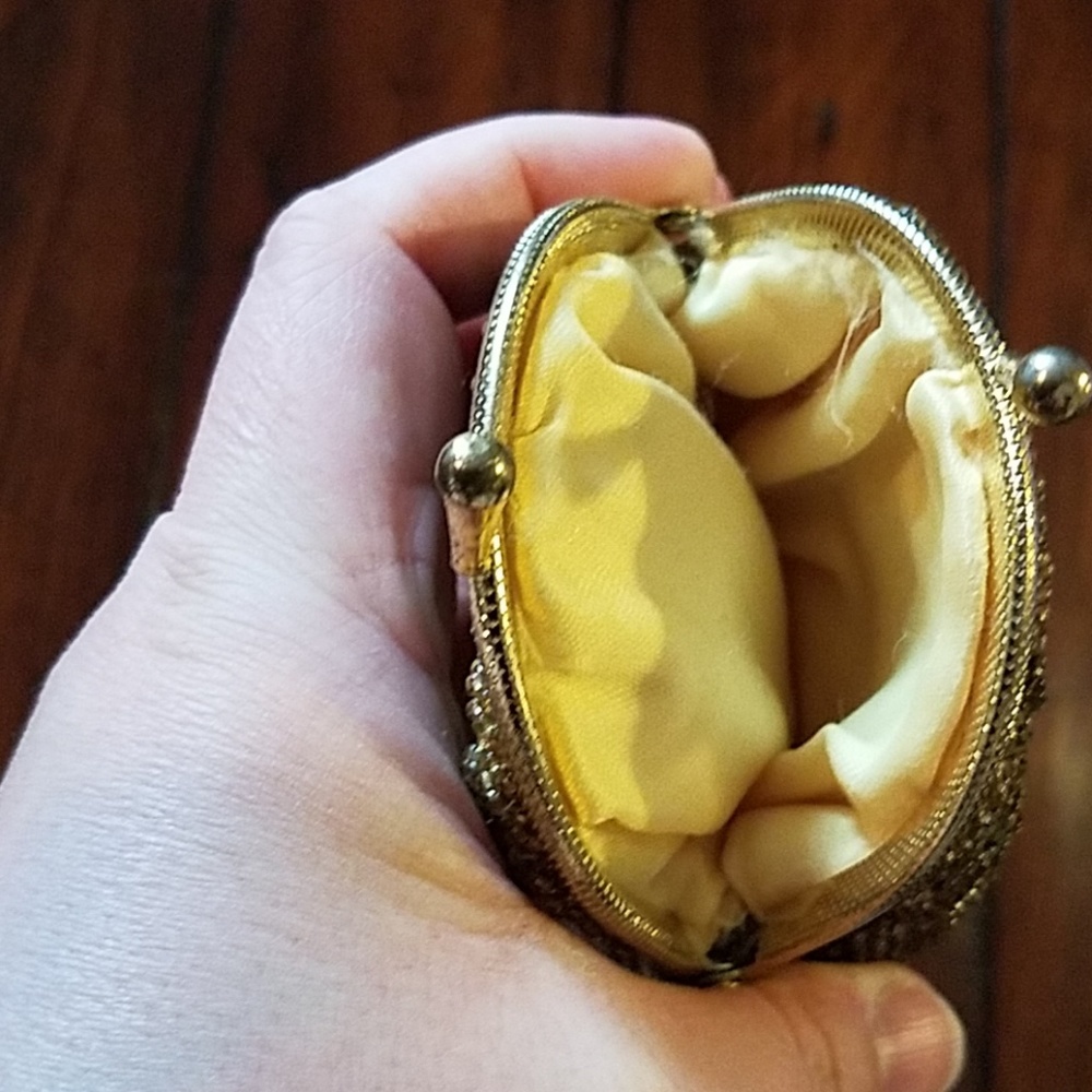 Fully beaded vintage coin purse and lipstick case - Picture 2 of 3